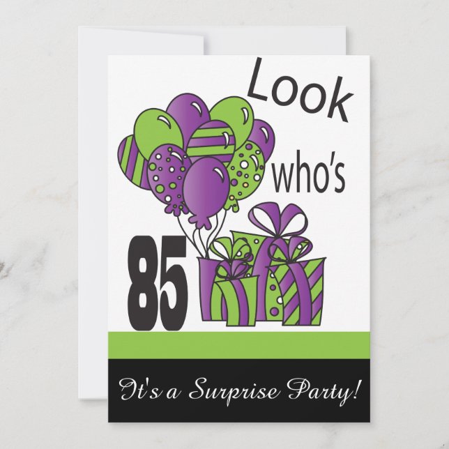 Invitation Regardez qui est anniversaire de 85 % pipe% le (Devant)