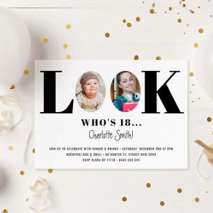 Invitation Regardez qui est anniversaire drôle Photo Invitati