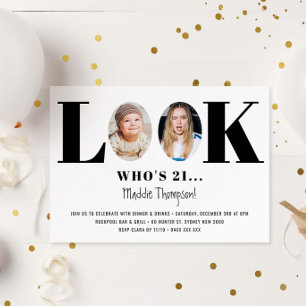 Invitation Regardez qui est anniversaire drôle Photo Invitati