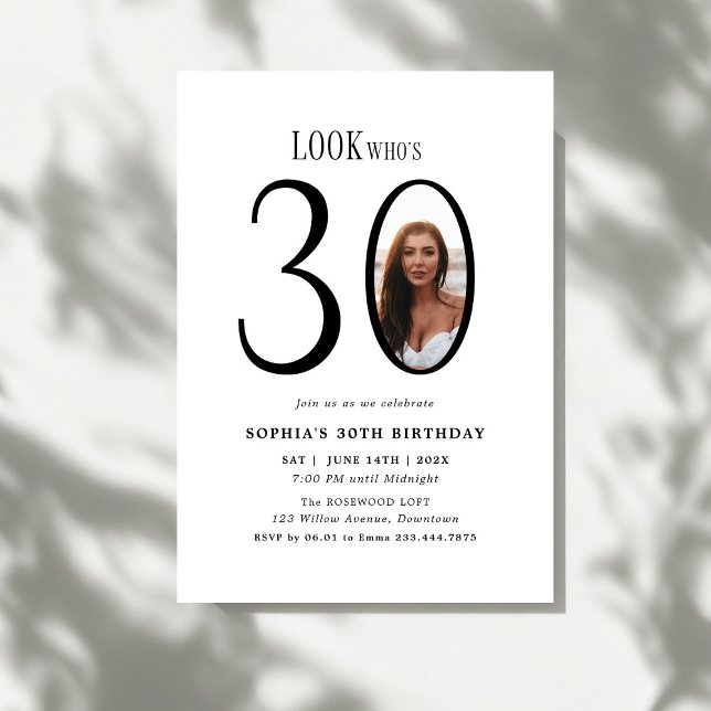 Invitation Regardez qui est trente photo minimale 30e anniver (Créateur téléchargé)
