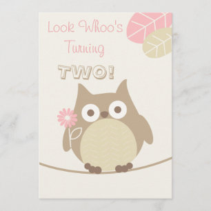 Invitation Regardez Whoo l'anniversaire de rotation de deux