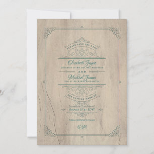 Invitation Régence vintage Mariage Organisé Enregistrer Les D