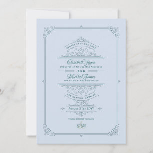 Invitation Régence vintage Mariage Organisé Enregistrer Les D