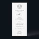 Invitation Regency Era Black Crest Monogram Menu Mariage<br><div class="desc">Vintage Regency Era Black Crest monogramme,  menu mariage. Crête de style baroque d'inspiration vintage avec coordination de la typographie noire.</div>