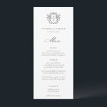 Invitation Regency Era Black Crest Monogram Menu Mariage<br><div class="desc">Vintage Regency Era Black Crest monogramme,  menu mariage. Crête de style baroque d'inspiration vintage avec coordination de la typographie noire.</div>