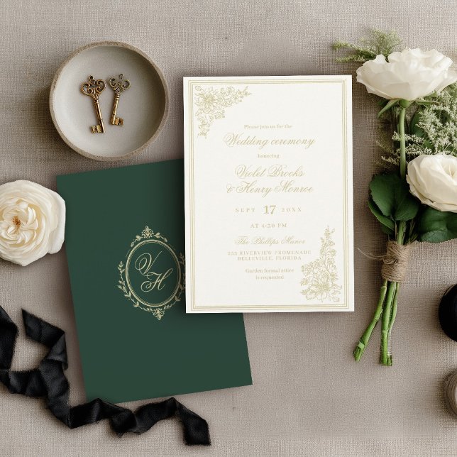 Invitation Regency Garden Vintage Classic Romantic Wedding (Créateur téléchargé)