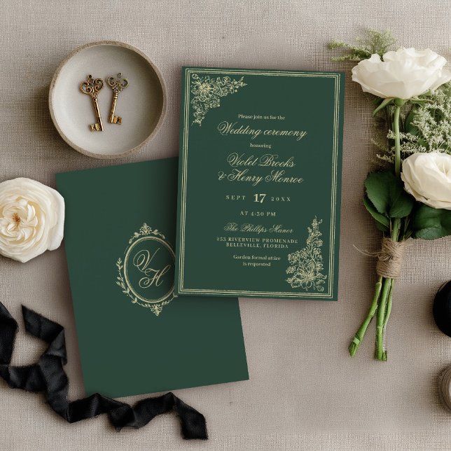 Invitation Regency Garden Vintage Classic Romantic Wedding (Créateur téléchargé)