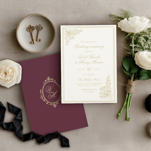 Invitation Regency Garden Vintage Classic Romantic Wedding (Créateur téléchargé)