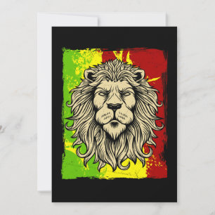 Invitation Reggae Jamaican Lion Rasta African
