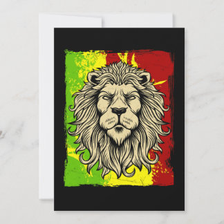 Invitation Reggae Jamaican Lion Rasta African