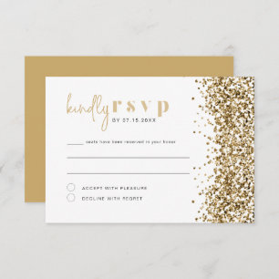 Invitation REGINA Jaune Parties scintillant d'or Sequins Disc