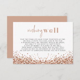 Invitation REGINA Rose Gold Glam Sequins Wwing Well Card