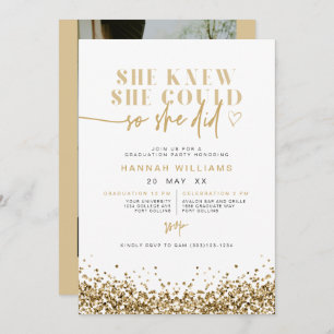 Invitation REGINA Yellow Gold Parties scintillant Elle L'A Fa