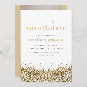 Invitation REGINA Yellow Gold Sequins Parties scintillant Enr