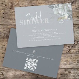 Invitation Registre cadeau de code QR simple Fête des mariées