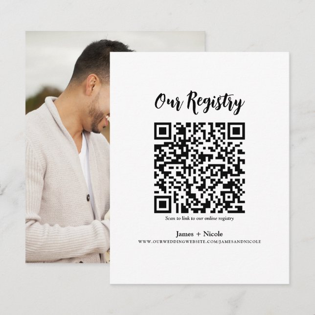 Invitation Registre de mariage scannable par code QR minimal  (Devant / Derrière)