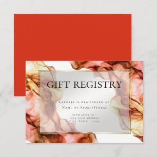 Invitation Registre des cadeaux   Aquarelle Abstraite Couleur