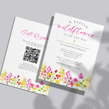 Registre fleur sauvage Baby shower QR Code 2 côté