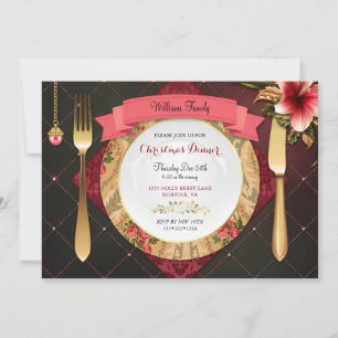 Invitation Réglage de table pour le dîner de Noël Diamants Am