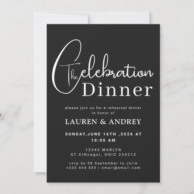 Invitation Rehearsal Dinner (Devant)