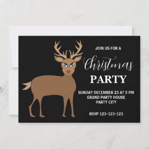 Invitation Reindeer Antlers Fête de Noël