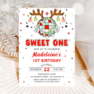 Invitation Reindeer Noël Anniversaire de Reindeer Sweet One