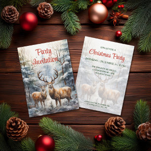 Invitation Reinder en hiver Wonderland Noël Party