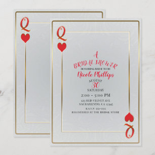 Invitation Reine Blanche et Rouge de Cœur : Fête de Mariage