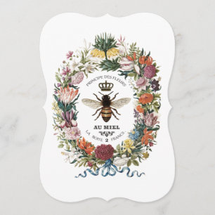 INVITATION REINE BOTANIQUE VINTAGE MODERNE BEE