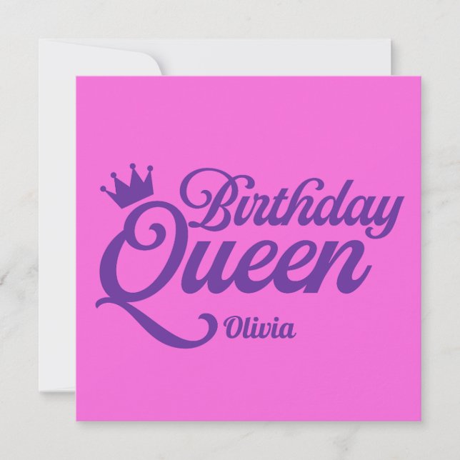 Invitation Reine d'Anniversaire (Devant)