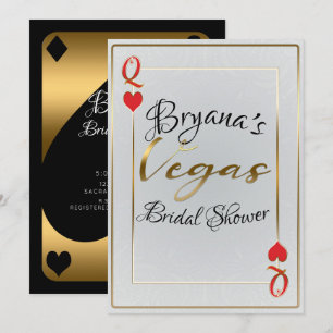 Invitation Reine de Coeur Or Blanc de Las Vegas pour Enterrem