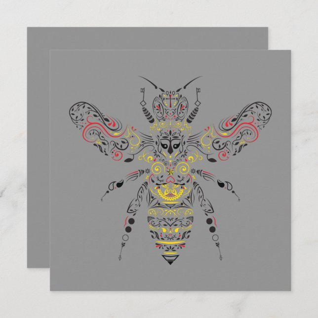 Invitation reine des abeilles (Devant / Derrière)