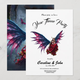 Invitation Reine des Fées de Fantasy Sombre avec des Ailes de