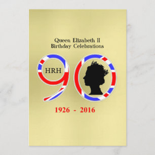 Invitation Reine Elizabeth II d'Angleterre 90e anniversaire