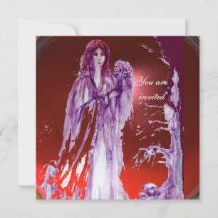 Invitation REINE GUINEVERE Imaginaire rouge pourpre