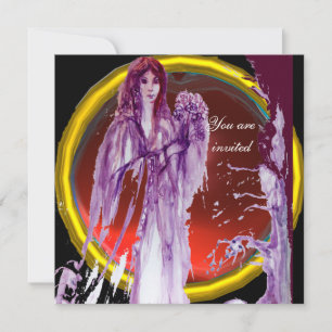 Invitation REINE GUINEVERE Imaginaire rouge pourpre