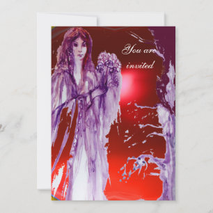 Invitation REINE GUINEVERE Imaginaire rouge pourpre