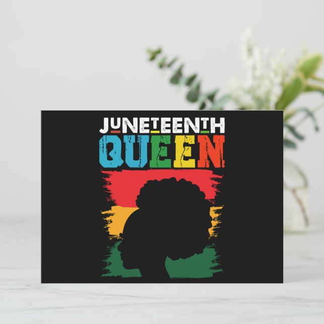 Invitation Reine Juneteenth Fille Afro Noire Mélanine  (Debout devant)
