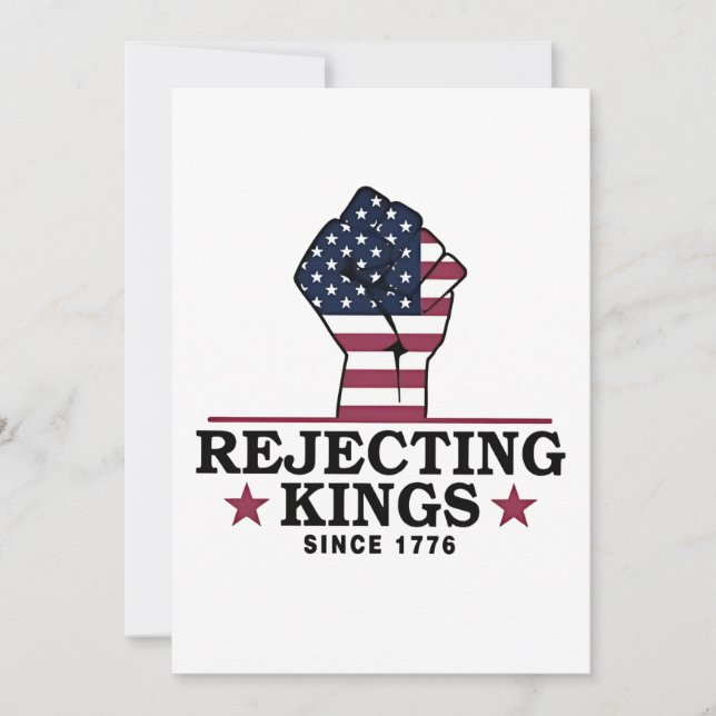 Invitation Rejeter les rois depuis 1776 4 juillet anti-Trump (Devant)