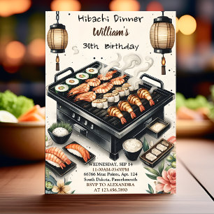 Invitation Rejoignez Chef Bbq Japonais Sushi Hibachi 30e anni