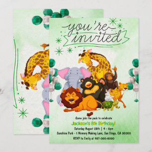 Invitation Rejoignez la Pack Safari Animal 