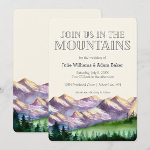 Invitation Rejoignez-nous dans les montagnes   Mariage rustiq