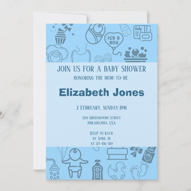 Invitation "Rejoignez-nous pour célébrer notre petit prince s (Devant)