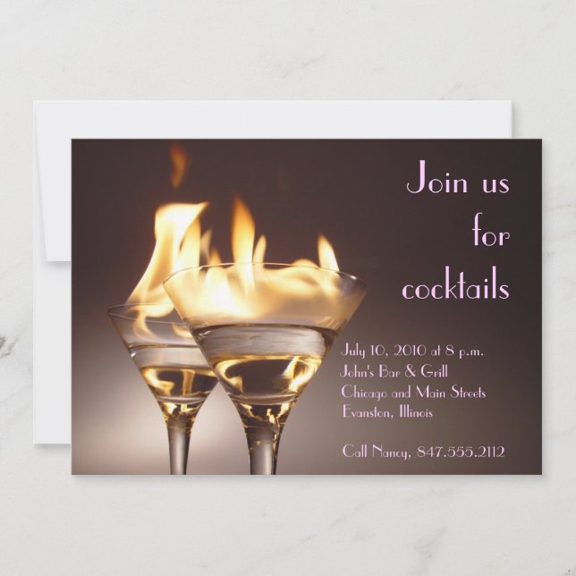 Invitation "Rejoignez-nous pour les cocktails" (Devant)