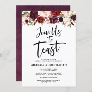 Invitation Rejoignez-nous pour trinquer, Dîner de répétition