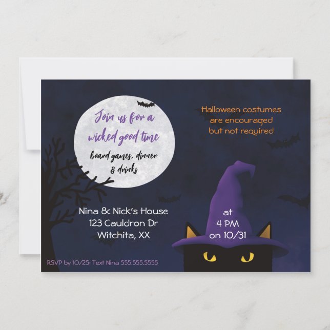 Invitation "Rejoignez-nous pour un mauvais moment" Halloween  (Devant)