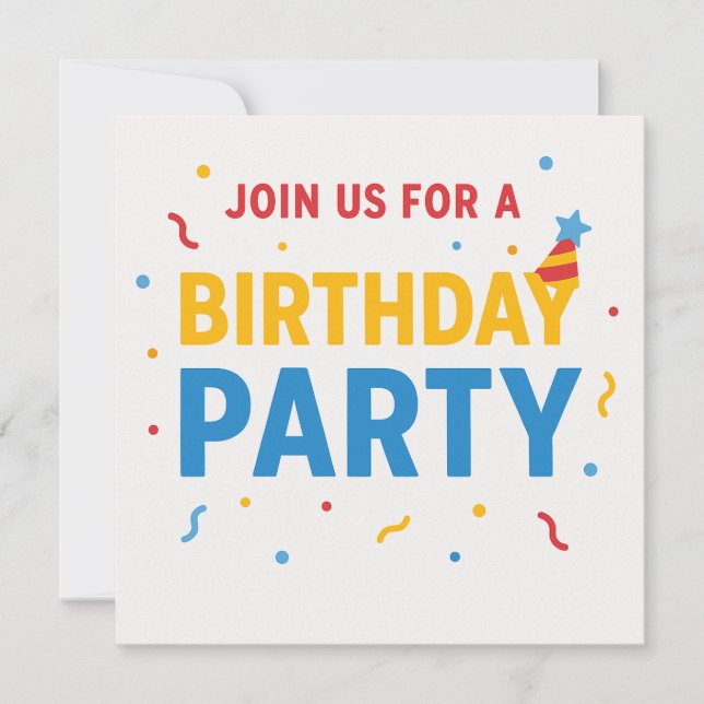Invitation Rejoignez-nous pour une fête d'anniversaire - Invi (Devant)