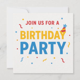 Invitation Rejoignez-nous pour une fête d'anniversaire - Invi