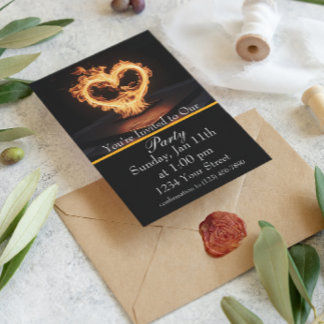 Invitation Rejoignez-nous pour une fête de feu flamboyant !
