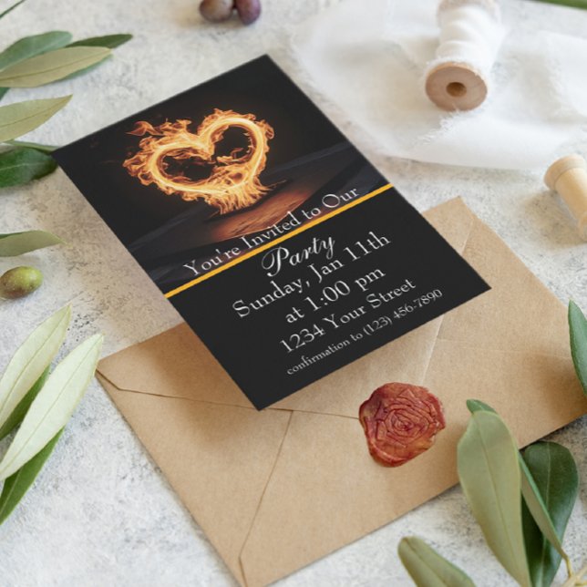 Invitation Rejoignez-Nous pour une Fête de Feu Flamboyant ! (Créateur téléchargé)